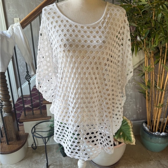 Chico’s ladies crochet top Chico size 3, US 13 extra-large and WOT white - Picture 2 of 9